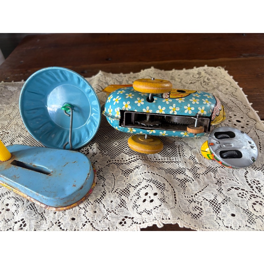 Tin Toys Wind Up Duck Turtle Party NO KEY Lot of 4 Parts or Decor READ Vintage - Picture 6 of 16